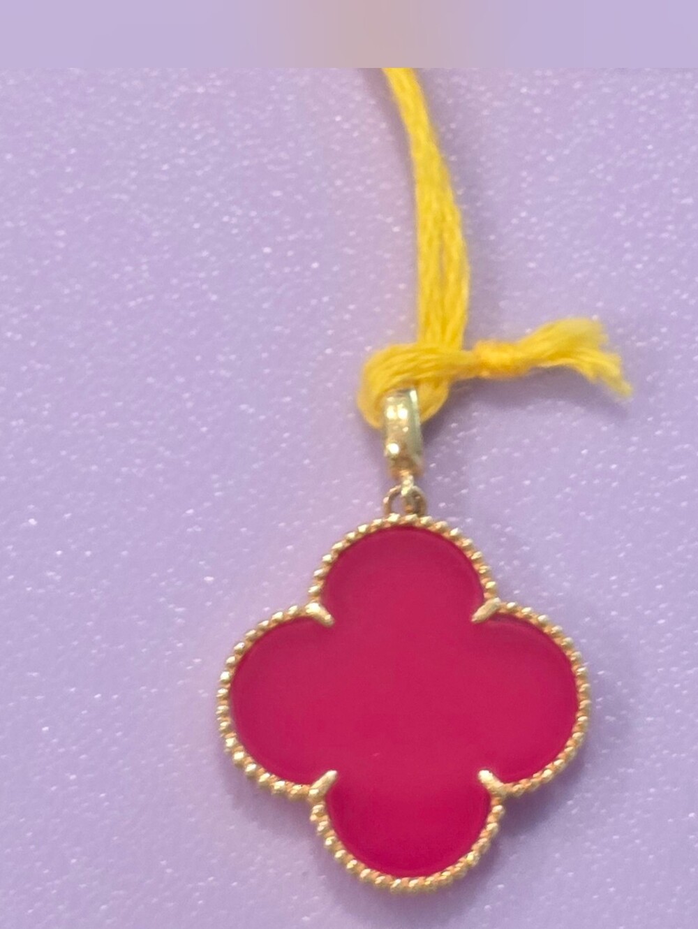 🎀💕18K Gold Pink Clover Pendant💕🎀